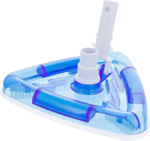 Miniatura 7 de U.S. Pool Supply Cabezal de Aspiradora Triangular Deluxe con Peso para Piscina con Cepillos Laterales, Conexión Giratoria, Mango EZ Clip - Para