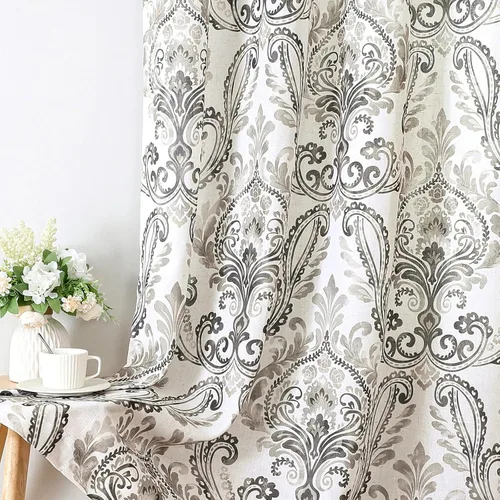 Miniatura 14 de H.VERSAILTEX - Cortinas florales para dormitorio de 63 pulgadas de largo, juego de 2 paneles, estilo de campo, cortinas semitransparentes para sala