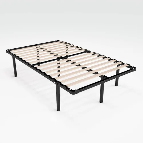 Base inteligente MyEuro de Sleep Master. Soporte de colchón de tablillas de madera, Acero, Negro
