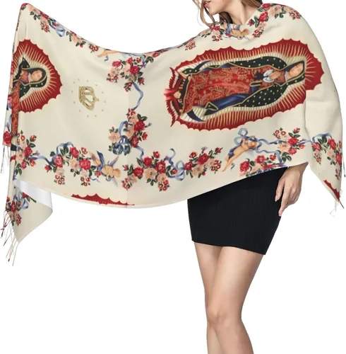Miniatura 3 de Waygotee Our Lady Of Guadalupe Virgin Mary Soft Cashmere - Bufandas ligeras para mujer, chales grandes y envolturas de regalo de Navidad, o-12