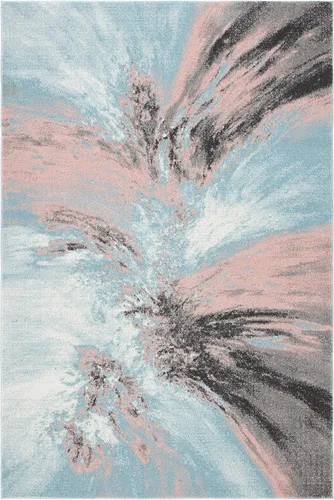 Miniatura 24 de SAFAVIEH Glacier Collection GLA127M - Alfombra moderna abstracta que no desprende pelusa, para sala de estar o dormitorio, 4 x 6 pies, azul/gris
