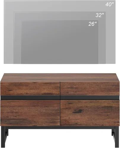 Miniatura 5 de WAMPAT Moderno soporte de TV para televisores de hasta 50 pulgadas, consola de TV con centro de entretenimiento con gabinete de almacenamiento