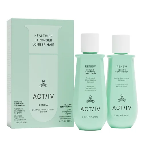 ACTIIV Renew Travel Duo (unisex) | Apoya la salud del cuero cabelludo y la apariencia de un cabello más completo, de aspecto más saludable, hidrata