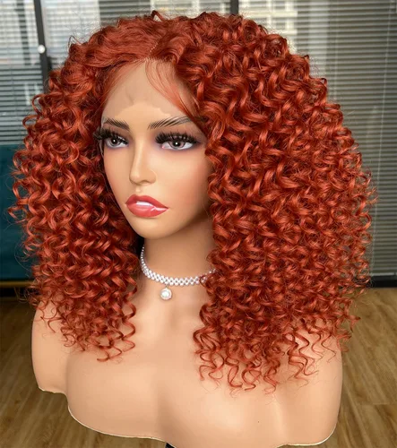 Miniatura 3 de Pelucas rizadas con encaje frontal para mujeres negras, peluca de encaje frontal corta y rizada prearrancada con abuelitos, aspecto natural, afro