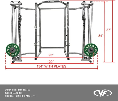 Miniatura 2 de Valor Fitness BD-11 - Estante de potencia resistente con barra de dominadas cromada y jaula de potencia Optins para un gimnasio completo en casa