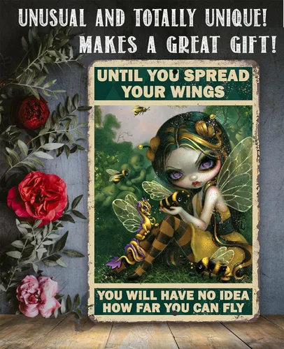 Miniatura 4 de Strangeling Until You Spread Your Wings - Impresión gótica inspirada en estilo gótico de hadas góticas de abejas y dragón de hadas góticas, regalo