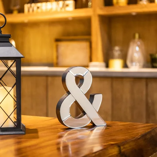 Miniatura 4 de COLLECTIVE HOME - Letra decorativa de madera y vidrio espejado de 7 pulgadas de alto, decoración de pared para el hogar, el dormitorio y la oficina.