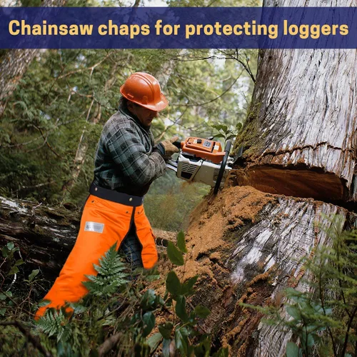 Miniatura 7 de Chaps para motosierra con cinturón ajustable y bolsillo, equipo de protección forestal