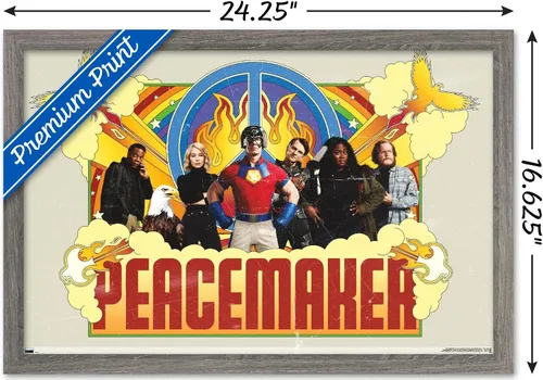 Miniatura 3 de Trends International DC Comics TV Peacemaker - Póster de pared de grupo, 22.4 pulgadas de largo x 14.7 pulgadas, versión enmarcada de madera