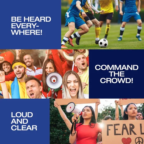 Miniatura 7 de Croove Portable Megaphone - Loud Speaker, Lightweight Bullhorn with Siren Music, Volume Control