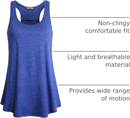 Miniatura 45 de Cestyle - Camiseta sin mangas para mujer, cuello redondo, corte holgado, para entrenamiento