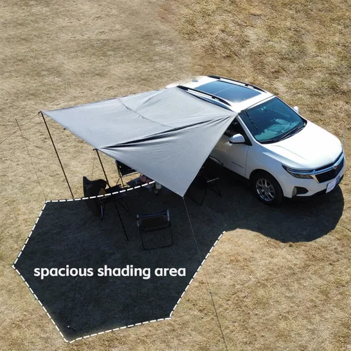 Miniatura 3 de Toldo para Automóvil Camping SUV Refugio Solar Impermeable Universal Carpa Toldo Anti-UV para Furgoneta Autocaravana Caravana Camión Vehículo Negro