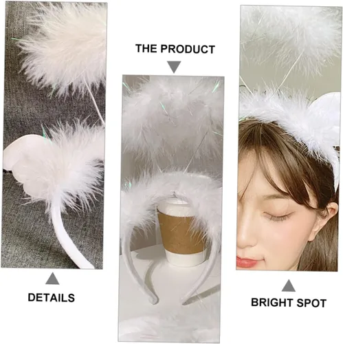 Miniatura 4 de OSALADI 3 Pcs Angel Headband Fabric Christmas Issue Card White Girl