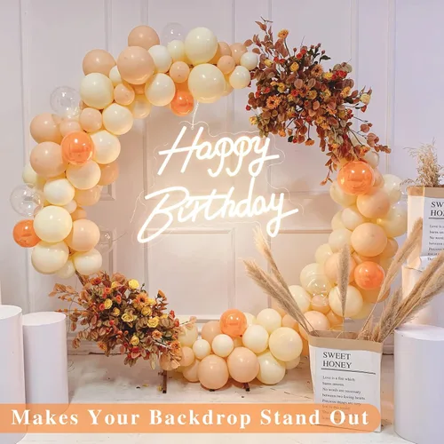 Miniatura 2 de Letrero de neón de feliz cumpleaños con regulador, letrero luminoso de feliz cumpleaños, letrero de neón para telón de fondo, letrero de neón LED