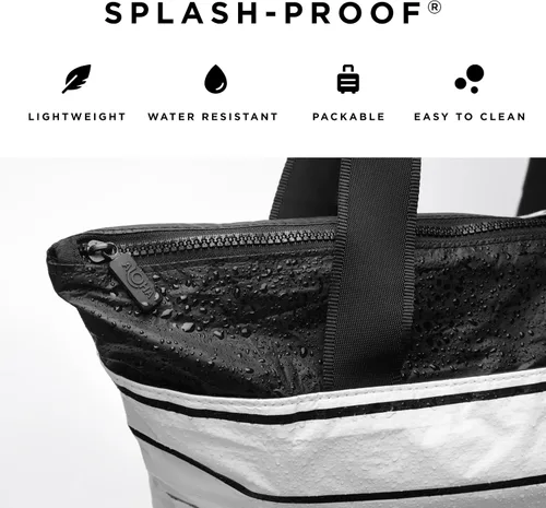 Miniatura 3 de ALOHA Collection Bolsa de playa plegable a prueba de salpicaduras con cremallera superior. Bolsa de mano lavable para piscina, playa y viajes