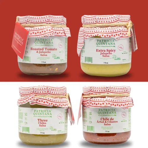 Miniatura 2 de Patricia Quintana Auténtico paquete de muestras de salsa mexicana – Disfruta de tomate asado y salsa jalapeño, salsa jalapeño extra picante, salsa