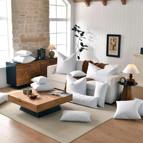 Miniatura 5 de basic home 28x28 Euro Throw Pillow Insert-Down Almohada de plumas Inserto-Tela de algodón Blanco-1 pieza