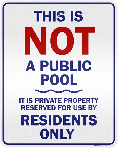 Miniatura 20 de Esto no es una piscina pública – Es propiedad privada reservada para uso por residentes solamente, letrero de 10 x 14 pulgadas, HDPE de 55 mil