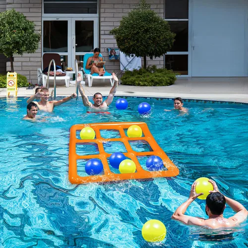 Miniatura 2 de Juego de Juguetes de Piscina TicTac Shot - Juego Inflable de Tic Tac Toe para Piscina con 10 Bolas - para Adultos, Adolescentes, Niños de 2 a 10