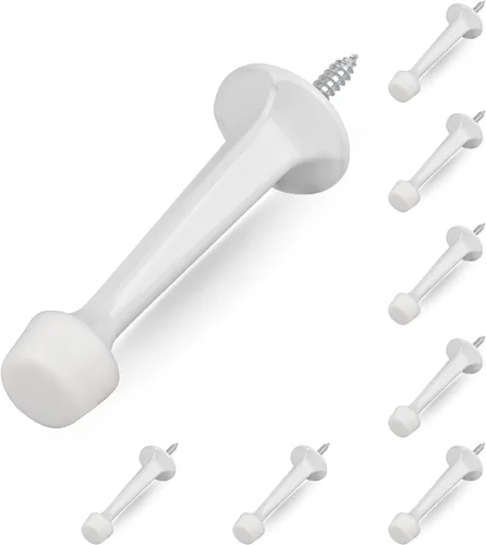 Miniatura 15 de HOMOTEK Paquete de 20 topes de puerta rígidos sólidos resistentes con punta de goma suave, tope de puerta fundido de zinc para proteger la pared