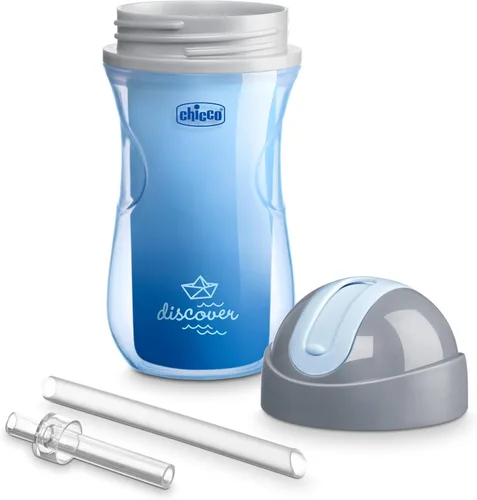 Miniatura 5 de Chicco Taza con tapa abatible y popote 9oz Taza para bebés con aislamiento, cuenta con popote de silicona suave Válvula a prueba de derrames