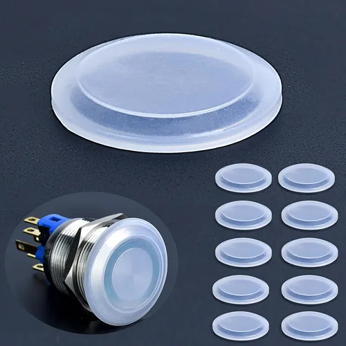 Miniatura 10 de Cubierta para interruptor de botón de 0.630 in, seguridad transparente, protector de tapa de interruptor de botón de encendido, para orificio
