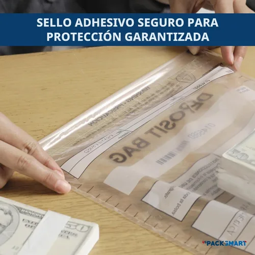 Miniatura 9 de Bolsas de plástico transparente de 9 x 12 pulgadas Depósitos bancarios seguros, manejo de efectivo o transporte seguro de divisas Códigos