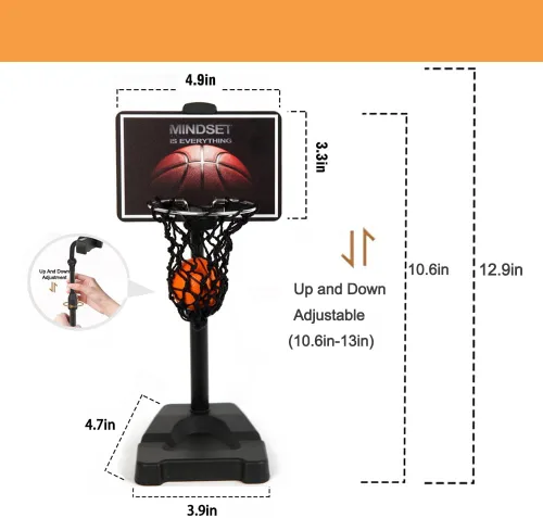 Miniatura 3 de GYSH - Mini aro de baloncesto de escritorio para oficina, pequeño juguete de baloncesto de mesa, juguetes de escritorio para oficina para adultos
