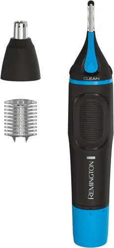 Remington NE3845A - Recortadora de nariz, orejas y detalles con tecnología CleanBoost, color negro Azul