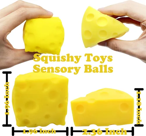 Miniatura 3 de ZTATU Juguetes sensoriales para ansiedad de queso, para adultos (2 unidades), juguetes sensoriales para aliviar el estrés, regalos de fiesta