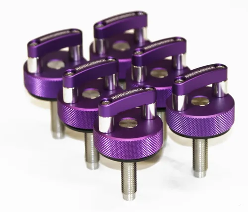 Miniatura 12 de ROCKWORKX Billet Tornillo de pulgar de aluminio duro de extracción rápida, anillo en D integrado, compatible con Jeep Wrangler JK 2007-20018, JL