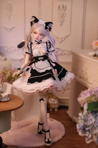 Miniatura 6 de Muñeca BJD pintada a mano, 22.8 pulgadas (22.0 in) de alto, estilo Catwoman, muñeca de princesa, cuerpo de PVC con 31 articulaciones móviles