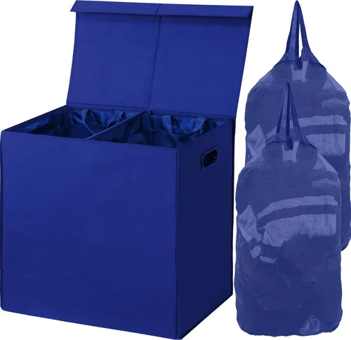 Miniatura 8 de Simple Houseware - Cesta doble para la ropa sucia, con tapa y bolsas extraíbles, color gris