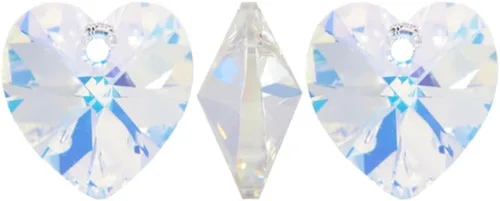 Miniatura 19 de 20 cuentas colgantes de cristal de corazón de amor de San Valentín de 0.394 pulgadas (0.394 in), cuentas sueltas de diamantes de abril transparentes