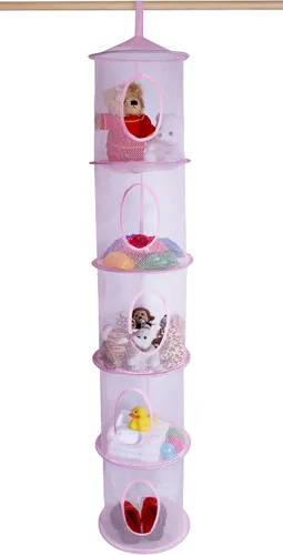 Miniatura 9 de Organizador de almacenamiento de 5 niveles de 12 x 59 pulgadas, cuélguelo en la recámara de sus hijos o en el armario para una divertida