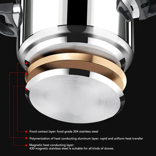 Miniatura 3 de Olla a presión grande, práctica olla a presión multifuncional de acero inoxidable para cocina, adecuada para cocina de gas y inducción, universal