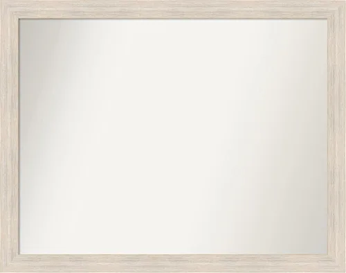 Miniatura 436 de Amanti Art Espejo de baño blanco para sobre el fregadero, 30 x 35 pulgadas, espejo de tocador rectangular estrecho de Eva de oro blanco, marco