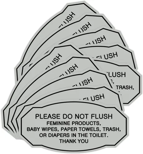 Miniatura 67 de Signs ByLITA Letrero de etiqueta victoriana Please Do Not Flush (Lt Gray), pequeño, 1 paquete Gris claro