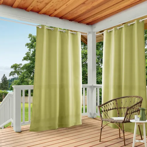 Miniatura 39 de TOWN & COUNTRY BASICS Cabana Cortinas Sólidas de Peso Pesado para Interiores y Exteriores, Opacidad de Filtrado de Luz con Ojales en la Parte Verde