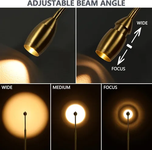 Miniatura 2 de Lámpara de pie de lectura, lámpara LED de 72 pulgadas de alto con cuello de cisne flexible, foco con zoom regulable, lámpara de pie de haz