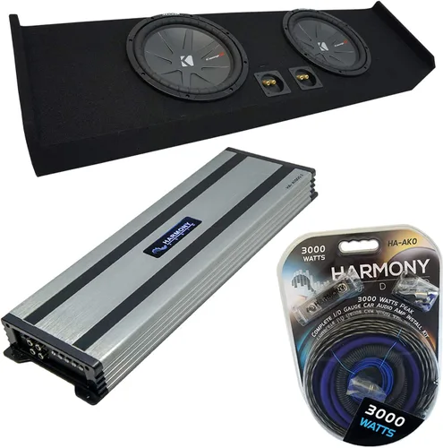 Harmony Audio Kicker CWR10 Compatible con Ford F-150 Super Crew Truck 2009-2020 con amplificador HA-A1500.1 y carcasa doble de 10 pulgadas