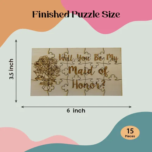 Miniatura 2 de Will You Be My Maid of Honor - Rompecabezas de madera de tilo de 15 piezas, para boda y fiesta nupcial