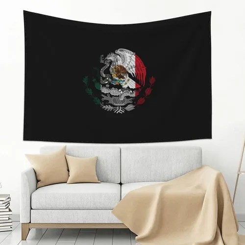 Miniatura 3 de JUHIOPOI Tapiz de bandera de México, para colgar en la pared, arte hippie mexicano mexicano, decoración de pared para dormitorio, sala de estar