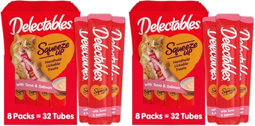 Miniatura 9 de Delectables Squeeze Up - Puré cremoso exprimible, golosinas húmedas para lamer para gatos, sin granos, sin rellenos añadidos, sin subproductos, sin
