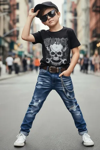 Miniatura 2 de Boy's Skinny Fit Ripped Destroyed Distressed Stretch Slim Jeans Pants