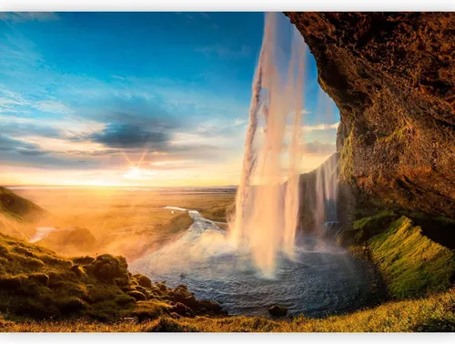 Miniatura 10 de artgeist Mural de pared Cascada de 116 x 83 pulgadas - Papel tapiz autoadhesivo extraíble de gran tamaño para decoración de pared, diseño de #06