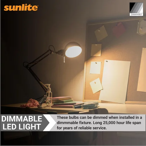 Miniatura 4 de Bombillas LED Sunlite R14 de luz de inundación mini, 4 vatios (equivalente a 25W), 250 lúmenes, base mediana (E26), regulables, listadas por ETL