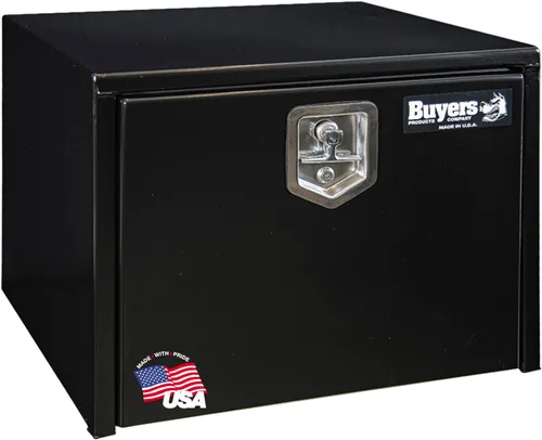 Miniatura 24 de Buyers Products 1703349 - Caja de acero negro para debajo de la carrocería con pestillo de mango en T, 14 x 12 x 18 pulgadas, caja de herramientas