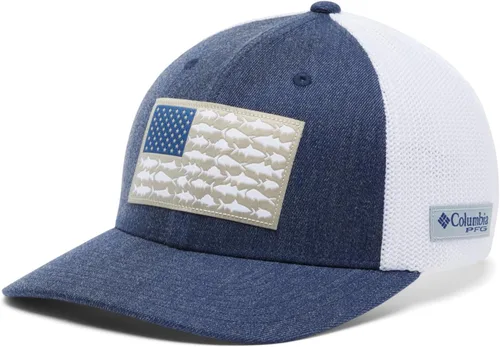 Miniatura 1018 de Columbia - Gorra de malla con bandera con árboles unisex para adultos, corona alta