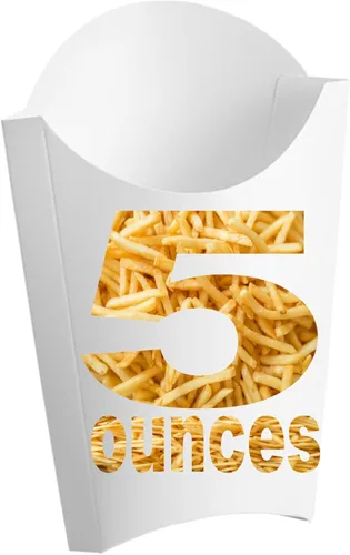 Miniatura 2 de Mr Miracle Soporte para papas fritas a prueba de grasa, taza desechable blanca para papas fritas, caja de papas fritas, 5 onzas, paquete de 50